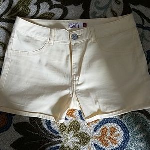 High waisted yellow shorts